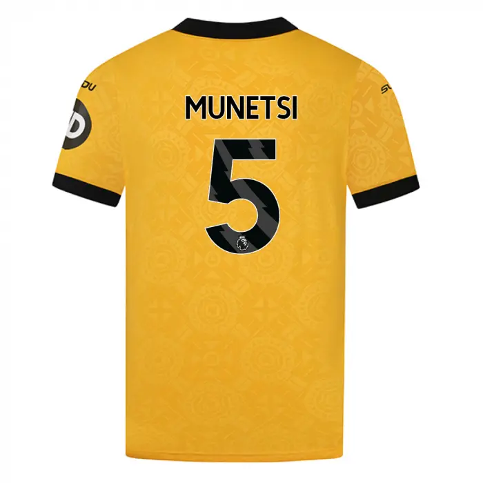 Wolverhampton Wanderers Shop | 2025-26 Wolves Home Shirt – Adult MUNETSI 5 Wolverhampton Wanderers Merchandise